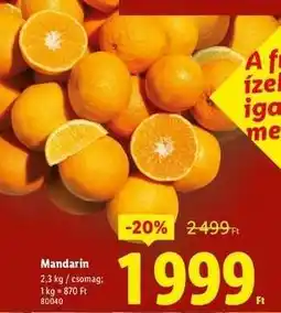 Lidl Mandarin ajánlat