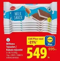 Lidl Milbona Tejszelet / Kakaós tejszelet ajánlat