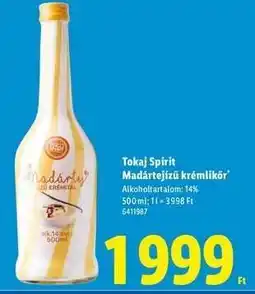 Lidl Tokaj Spirit Madártejízű krémlikőr ajánlat