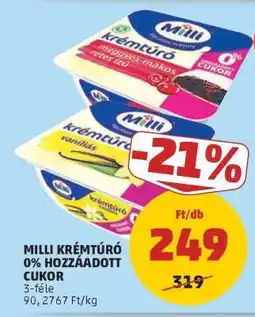 PENNY Milli Krémtúró 0% Hozzáadott Cukor ajánlat