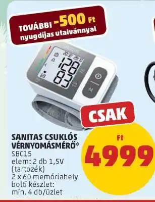 PENNY Sanitas Csuklós Vérnyomásmérő ajánlat