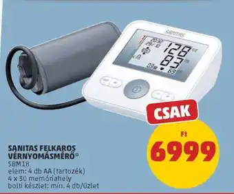 PENNY Sanitas Felkaros Vérnyomásmérő ajánlat
