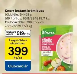 Tesco Knorr instant krémleves ajánlat