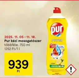 Tesco Pur kézi mosogatószer ajánlat