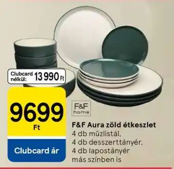 F&F Aura zöld étkészlet