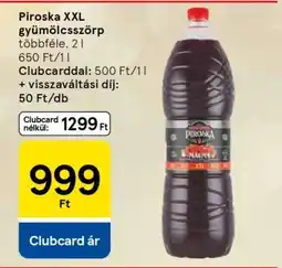 Tesco Piroska XXL gyümölcsszörp ajánlat