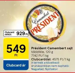 Tesco Président Camembert sajt ajánlat