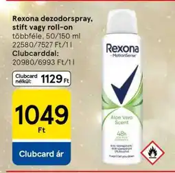 Tesco Rexona dezodorspray, stift vagy roll-on ajánlat