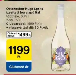 Tesco Ostorosbor Hugo Spritz ízesített boralapú ital ajánlat