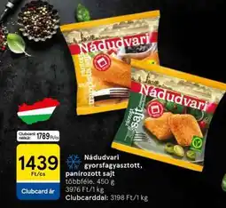 Tesco Nádudvari gyorsfagyasztott, panírozott sajt ajánlat