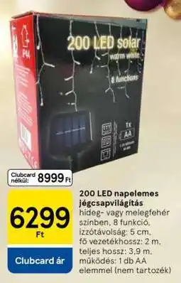 Tesco 200 LED napelemes jégcsapvilágítás ajánlat