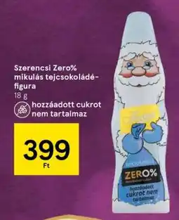 Tesco Szerencsi Zero% mikulás tejcsokoládé figura ajánlat
