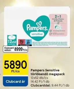 Tesco Pampers Sensitive törlőkendő megapack ajánlat
