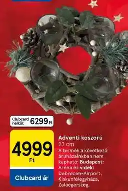 Tesco Adventi koszorú ajánlat