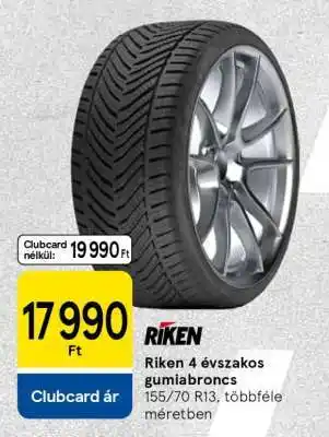 Tesco Riken 4 évszakos gumiabroncs ajánlat