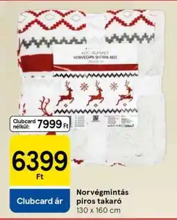 Tesco Norvégmintás piros takaró ajánlat