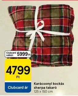Tesco Karácsonyi kockás sherpa takaró ajánlat