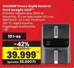 Spar GOURMETmaxx dupla kosaras forró levegős sütő ajánlat