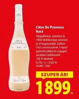 Lidl CÔTES DE PROVENCE Rosé ajánlat
