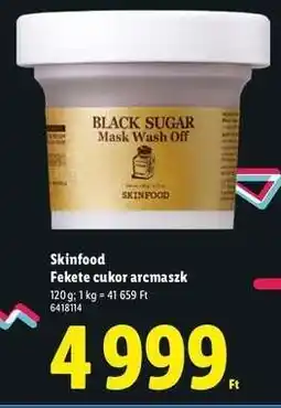 Lidl Skinfood Fekete cukor arcmaszk ajánlat