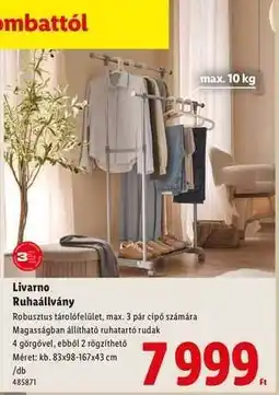 Lidl Livarno Ruhaállvány ajánlat
