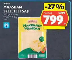 ALDI Milsani Maasdam Szeletelt Sajt ajánlat