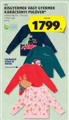 ALDI Kisgyermek vagy gyermek karácsonyi pulóver ajánlat