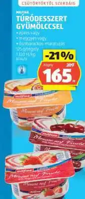 ALDI Milfina Túródesszert Gyümölccsel ajánlat