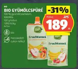 ALDI Bio gyümölcspüré ajánlat