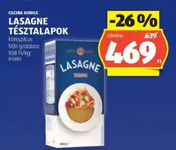 ALDI Cucina Nobile Lasagne Tésztalapok ajánlat