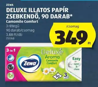 ALDI Zewa Deluxe Illatos Papír Zsebkendő, 90 Darab ajánlat