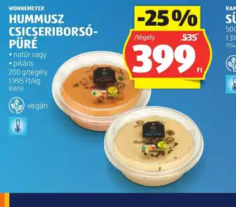 ALDI NOSHEMEYER HUMMUSZ CSICSERIBORS-PÜRÉ ajánlat