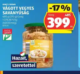ALDI KING'S CROWN VÁGOTT VEGYES SAVANYÚSÁG ajánlat
