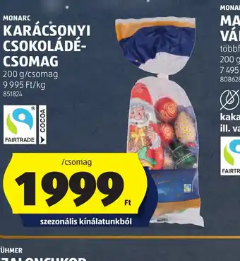 ALDI MONARC KARÁCSONYI CSOKOLÁDÉ-CSOMAG ajánlat