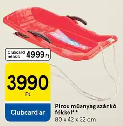 Tesco Piros műanyag szánkó fékkel ajánlat