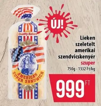 Coop Lieken szeletelt amerikai szendvicskenyér ajánlat