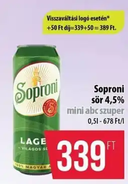 Coop Soproni sör 4,5% ajánlat