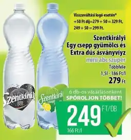 Coop Szentkirályi Egy csepp gyümölcs és Extra dús ásványvíyz ajánlat