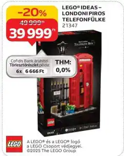Auchan LEGO IDEAS – LONDONI PIROS TELEFONFÜLKE ajánlat