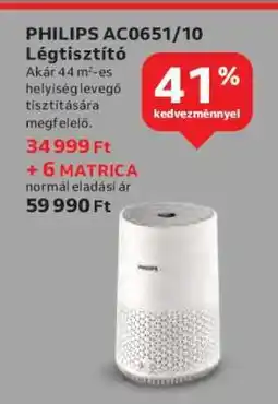 Auchan PHILIPS AC0651/10 Légtisztító ajánlat