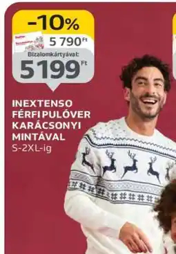 Auchan INEXTENSO FÉRFI PULÓVER KARÁCSONYI MINTÁVAL ajánlat