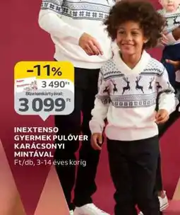 Auchan INEXTENSO GYERMEK PULÓVER KARÁCSONYI MINTÁVAL ajánlat