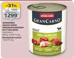 Auchan ANIMONDA GRANCARNO PRÉMIUMKONZERV KUTYAELEDEL ajánlat