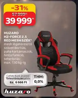 Auchan HUZARO HZ-FORCE 2.5 RED MESH SZÉK ajánlat