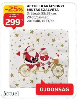 Auchan ACTUEL KARÁCSONYI MINTÁS SZALVÉTA ajánlat