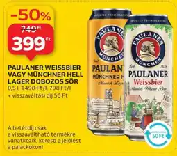 Auchan Paulaner Weissbier vagy Münchner Hell Lager dobozos sör ajánlat