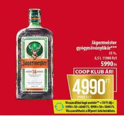 Coop Jägermeister gyógynövénylikőr ajánlat