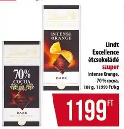 Coop Lindt Excellence étcsokoládé ajánlat