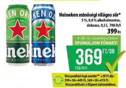Coop Heineken minőségi világos sör ajánlat