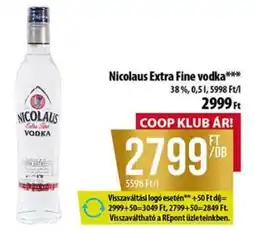 Coop NICOLAUS EXTRA FINE VODKA ajánlat